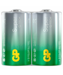 Бат LR20          GP Super G-Tech 2 шт в пленке (GP 13AA21RA-2CRS2 20/120)