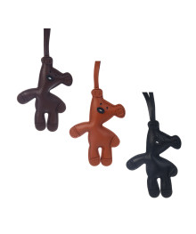 Подвеска аксессуар Медведь, ПУ, 25,5х7,5 см,  3 цвета