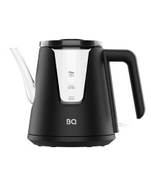 Чайник BQ-KT0046DW Чёрный, стекло (с носиком, двойные стенки, 1л, 2200Вт,  диск)