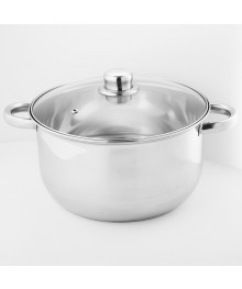 WEВBER Кастрюля BE-159/2  5,8л, нерж сталь со стеклянной крышкой, диам 24см (8) доставкой - Новосибирск, Новокузнецк, Горно-Алтайск. Низкие цены, большой ассортимент посуды оптом