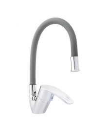 Смеситель СоюзКран для кухни SK01-С113, гибкий излив, керам. картридж 40мм, серый, цинк