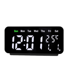 часы настольные VST-912-6 Белые (темп, календарь, будильник, питание от USB)