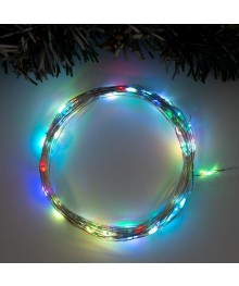 Эл.гирл. "Нить" 10 м роса, IP20, серебристая нить, 100 LED, свечение RGB, переливы, 12 Вке. Доставка Барнаул, Кемерово, Томск, Новокузнецк, Горно-Алтайск, Междуреченск, Ленинск-Кузнецкий.