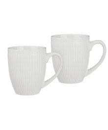 Набор кружек 2 шт, 380мл., белый рельеф, фарфор
