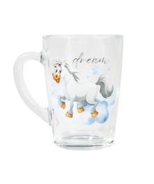 Кружка  стекло 300мл Капучино 07с1334 Лошадки мечтатели  (536829)