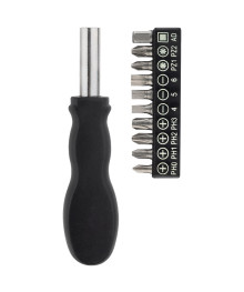 Отвертка Park с набором бит, 11 предметов, пластиковые рукоятки