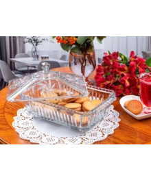 Блюдо стеклянное с крышкой 26,5х15,5  ПУ SOUMA 73S62F21 (6/1) Иран