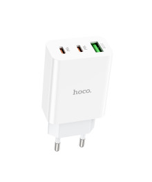 Блок пит USB сетевой HOCO C99A, PD20W+QC3.0, 2хUSB-С, 1хUSB-A, 3А, белый (13/130)