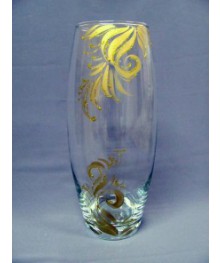 Ваза для цветов 83/6 бочка Н26 D12 росписьДекоративное стекло оптом с доставкой по РФ. Большой каталог декорративных стекл оптом