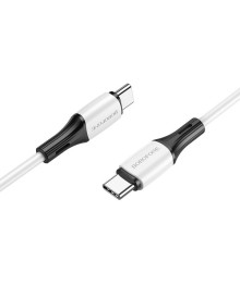 Кабель Type-С - Type-C Borofone BX79 1 метр, 60 W, 3A, силикон, белый (360)