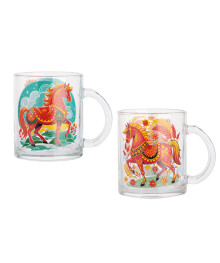 Хохлома Кружка 320мл, стекло, 2 дизайна