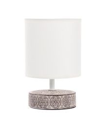 Светильник настол. BY переносной Перей, 40Вт, 20,5 см, E14, 230В, керамика,текстиль, белый/беж