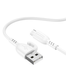 Кабель USB - micro USB BOROFONE BX91 Symbol 1 метр, 2.4A, ПВХ, белый (360)