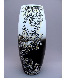 Ваза для цветов 94/384/1 бочка Н26 D12 "Аватар" цвет. росписьДекоративное стекло оптом с доставкой по РФ. Большой каталог декорративных стекл оптом