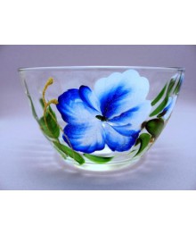 Салатник 366/56 Н110 D185 цветы росписьДекоративное стекло оптом с доставкой по РФ. Большой каталог декорративных стекл оптом