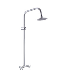 Душевая система СоюзКран со смесителем (кер. кран-буксы 1/2, цинк), верхний душ 1 режим, хром, тип2