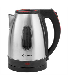 Чайник DELTA DL-1114  нерж. с красным 1,8л, 1500 Вт(12)
