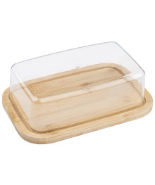 Масленка Mallony BAMBU из бамбука, с крышкой из пластмассы
