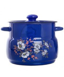 Кастрюля сферическая Стальэмаль 5,5л васильковая  С1917.34Посуда эмалированная оптом Сталь Эмаль. Эмалированные кастрюли оптом.