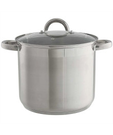 WEВBER Кастрюля BE-362/2 10л, нерж сталь со стеклянной крышкой, 24*21см