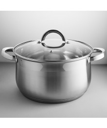 WEВBER Кастрюля BE-147/2 6,5л, нерж сталь со стеклянной крышкой, диам 24см (6) доставкой - Новосибирск, Новокузнецк, Горно-Алтайск. Низкие цены, большой ассортимент посуды оптом