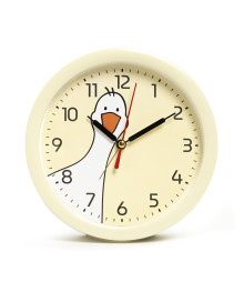 Часы будильник  B4-055 d=15см, корпус желтый "Гусь" (20)