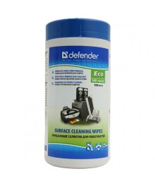 DEFENDER CLN30300 Салфетки чистящие влажные для поверхностей (100шт), ЭКОна оптом с доставкой по Дальнему Востоку. Большой каталог салфеток для экрана оптом по низкой цене.