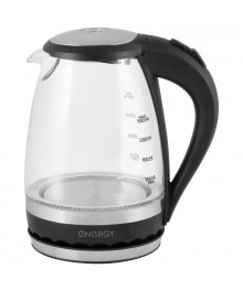 Чайник ENERGY E-279 стекло (1,5 л, диск)  2200 Вт. черныйирске. Отгрузка в Саха-якутия, Якутск, Кызыл, Улан-Уде, Иркутск, Владивосток, Комсомольск-на-Амуре.