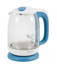 Чайник ENERGY E-281 (1.7л) стекло, пластик, бело-голубойирске. Отгрузка в Саха-якутия, Якутск, Кызыл, Улан-Уде, Иркутск, Владивосток, Комсомольск-на-Амуре.