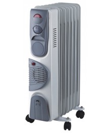 маслянный радиатор Oasis BB-15T (1,5 кВ, 7секц, + тепловентилятор)лянные обогреватели, тепловентиляторы оптом  в Новосибирске, доставка в регионы. Сушилки для обуви.
