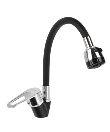 Смеситель СоюзКран для кухни SK01-F125 гибкий излив, керам. картридж 40мм, черный/хром, цинк