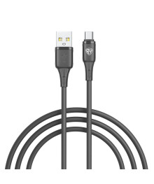 Кабель USB - TYPE C  BY Twist, 36Вт, 1 м, 3A, гибкий силикон, черный