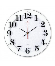 Часы настенные СН 4040 - 1243W белый Классика  с узором круг (39см (5)астенные часы оптом с доставкой по Дальнему Востоку. Настенные часы оптом со склада в Новосибирске.