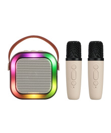Колонка портативная BY Party караоке, 2 микрофона, 3Вт, 400мАч, BT5.3, USB, 9х9х7см, белый