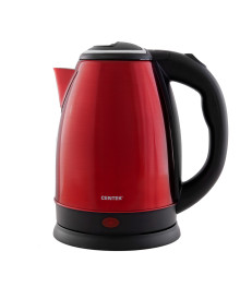 Чайник Centek CT-1068 красный металл 2л, 2000Вт, хромированная вставка на крышке