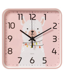 Часы настенные СН 1918 - 013 квадрат 19х19см, корпус розовый, "Альпака" (10)