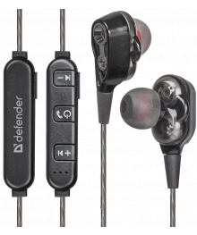 гарнитура Defender FreeMotion B640 черный Bluetooth гарнитура,2 динамикауры Defender, CBR, Ritmix, SmartBuy оптом по низким ценам со склада в Новосибирске. Микрофоны оптом