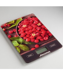 Весы кухонные АКСИНЬЯ КС-6502  "Сочная малина": 5 кг, стекло (Россия)(24) кухоные оптом с доставкой по Дальнему Востоку. Большой каталогкухоных весов оптом по низким ценам.