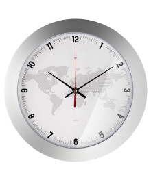 Часы настенные СН 3125 - 017 круг d=31см, корпус серебряный "Карта" (10)