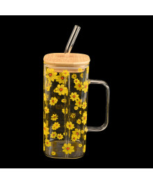 Кружка  стекло 350мл с трубкой рисунком 16857-21 (536292)