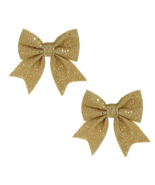 Набор бантов 11,5х13 см, 2 шт, полиэстер, золотой