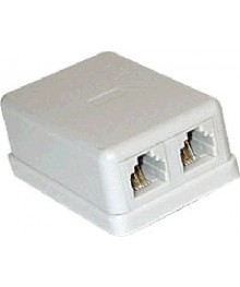 ТЛФ розетка евро 2гн  Нетко 6P2C, белаяс доставкой по Дальнему Востоку. Телефонные аксессуары оптом. ТЛФ оптом, большой каталог, доставка.