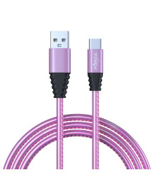 Кабель USB - TYPE C FORZA Перламутр, 1м, 2А, кожаная оплётка, 3 цвета, пакет