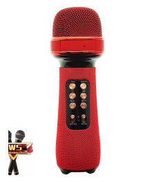 Микрофон WSTER WS-898 Красный микрофон беспроводной (Bluetooth, динамики, USB)