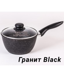 Мечта Ковш литой 1,7л АП Гранит Black со стекл крышкой арт 82802 (8) доставкой - Новосибирск, Новокузнецк, Горно-Алтайск. Низкие цены, большой ассортимент посуды оптом