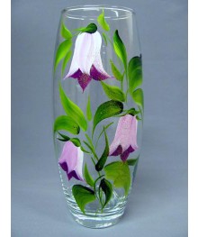 Ваза для цветов 66/59 бочка Н26 D10 "Эконом" росписьДекоративное стекло оптом с доставкой по РФ. Большой каталог декорративных стекл оптом