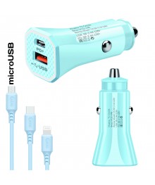 Переходник авто прикуривателя TDS TS-CAU54 Синий + кабель Micro USB (Type-C, 2400mA) с доставкой по Дальнему Востоку. Большой каталог авторазветвителей оптом со склада в Новосибирске.