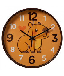 Часы настенные СН 2019 - 012 круг d=19,5см, корпус коричневый "Капибара" (10)