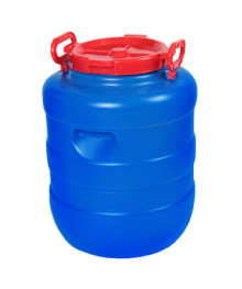 Бочка 40л Дачная круглая синяя (усил ручки,V=42,4л, горл. - 195мм, пищевая)