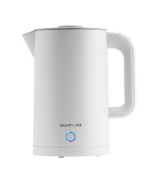 Чайник Galaxy LINE GL 0362, белый, 1,7л, 2,2 кВт, дв стенка из нерж стали AISI 304 и пищ.пласт